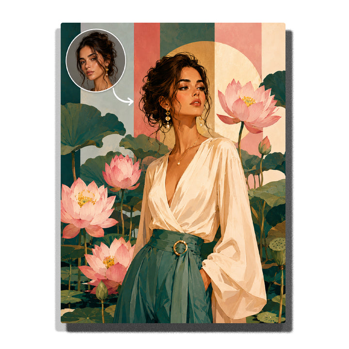 Custom Lotus Muse Portrait - example theme, personalized from your photo