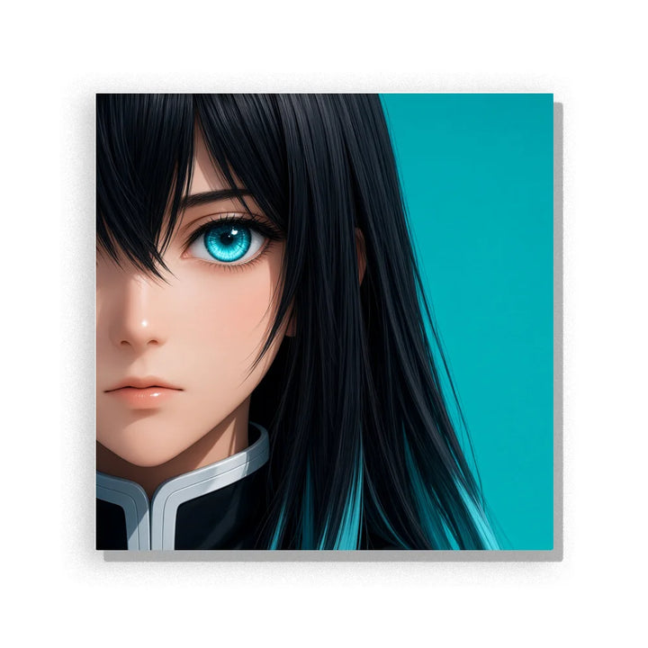 Teal-Eyed Anime Girl Paint by Numbers Kit