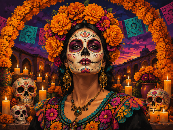 Dia De Los Muertos Paint by Numbers collection cover featuring Sugar Skull Gaze