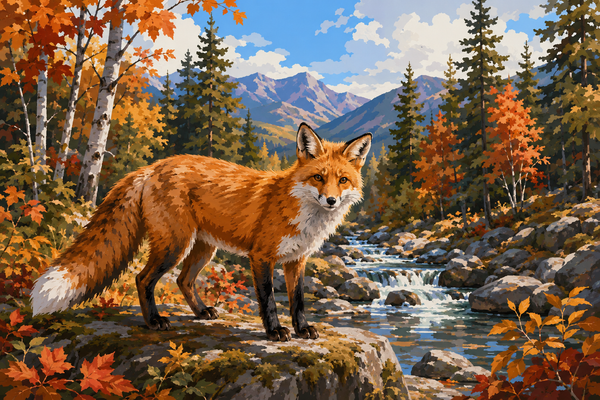 Paint By Numbers Fox collection cover featuring Woman and Fox in a Forest Garden