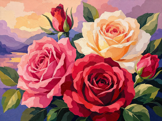 Paint by Numbers Roses