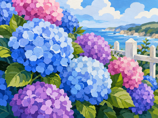 Paint by Numbers Hydrangeas