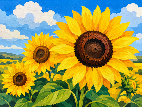 Sunflower Paint by Numbers