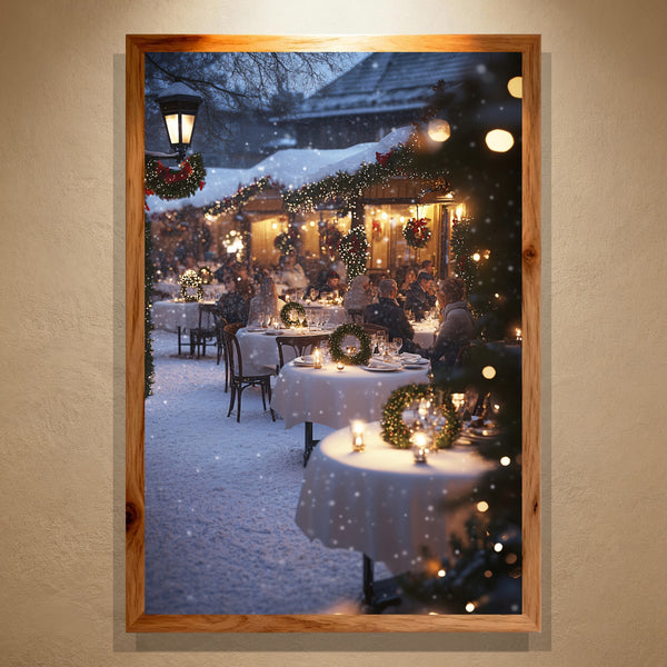 Lumen Frost Paint by Numbers | Winter Dinner Scene with Candlelight and Snow | Frost Luxe Collection by PaintEasy