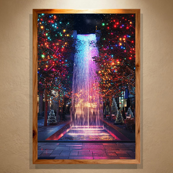 Aurora Feast Paint by Numbers | City Lights and Waterfall of Colors | Frost Luxe Collection by PaintEasy