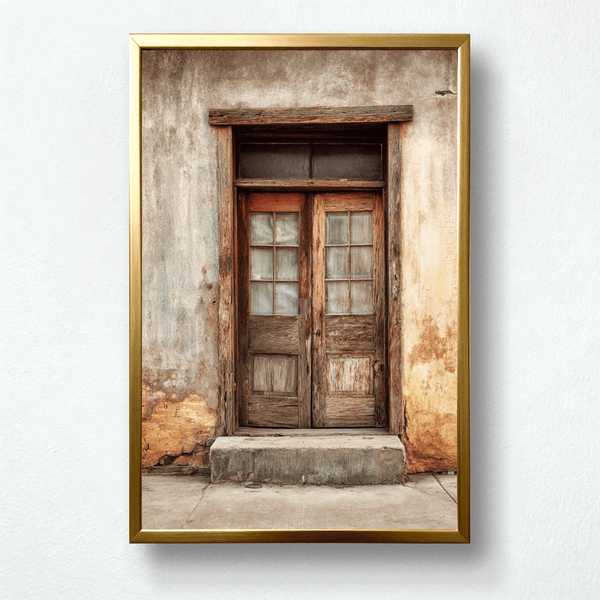 Timeworn Entry Paint by Numbers | Rustic Double Wooden Door Wall Art | PaintEasy®