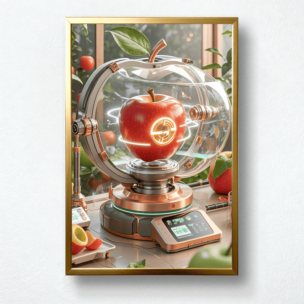 Synthetic Eden Paint by Numbers | Futuristic Bio-Lab Apple Art | Tech Luxe by PaintEasy