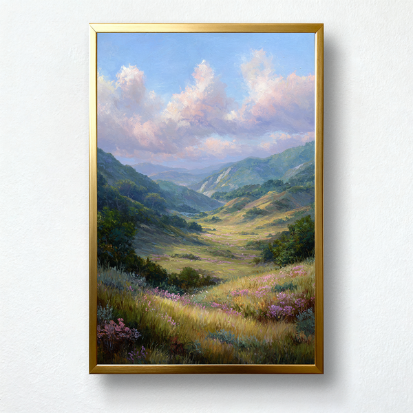 Valley Whisper Paint by Numbers | Gentle Mountain Meadow Landscape | PaintEasy