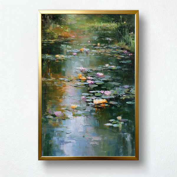 Whispering Lilies Paint by Numbers | Impressionist Water Lily Pond Art | PaintEasy