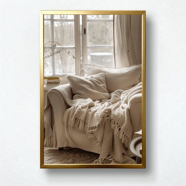 Winter Hush Paint by Numbers | Cozy Armchair & Soft Blanket Scene