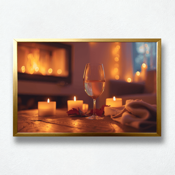 Amber Evenings Paint by Numbers | Candlelight, Fireplace & Wine Glass Glow