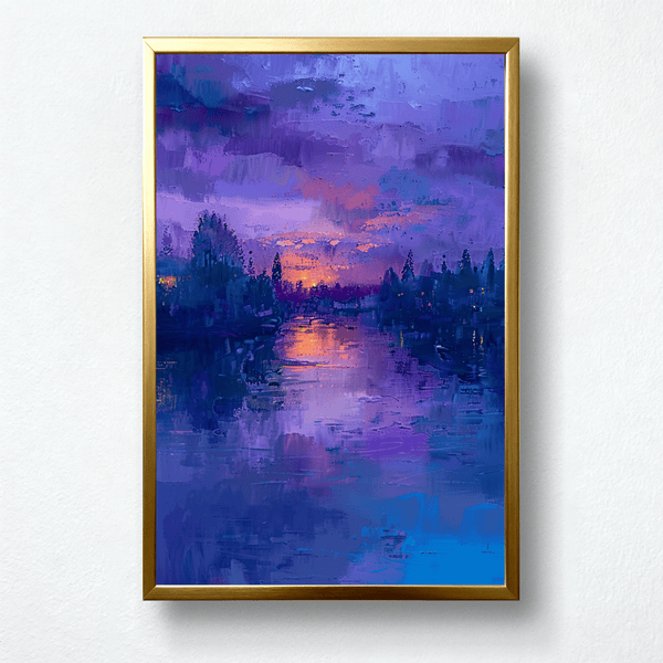 Dreamshore Paint by Numbers | Blue-Purple Twilight River Scene