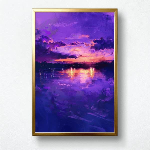 Ethereal Dusk Paint by Numbers | Purple Sunset Reflection Scene