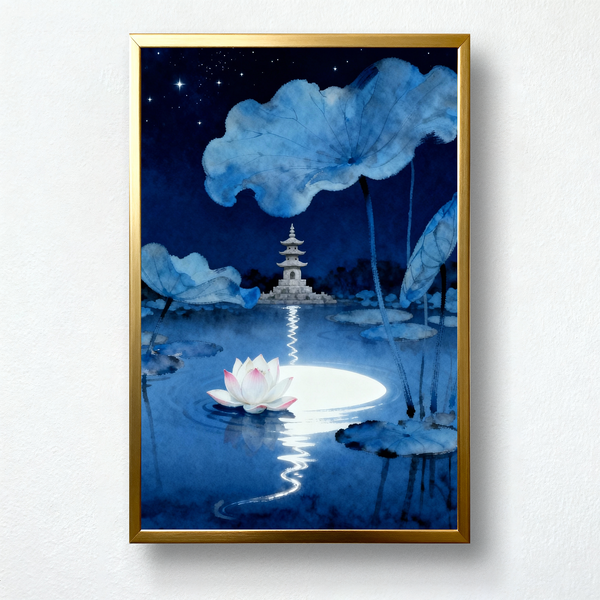 Starlit Lotus – Zen Night Paint by Numbers | Dream of Water and Light