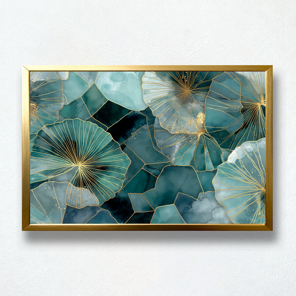 Aqua Tides – Zen Lotus Mosaic Paint by Numbers | Harmony in Flowing Lines and Light