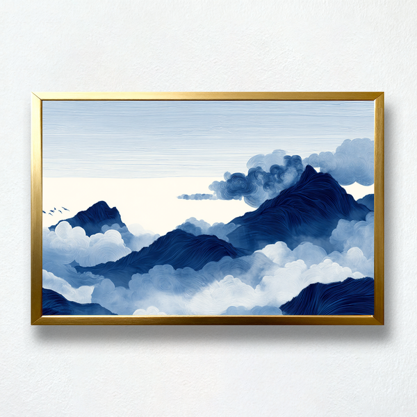 Celestial Peaks – Zen Mountain Paint by Numbers | The Stillness Between Sky and Cloud