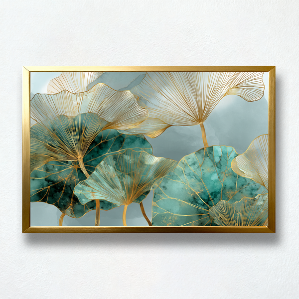 Golden Veins – Zen Lotus Leaf Paint by Numbers | Flow of Energy and Elegance