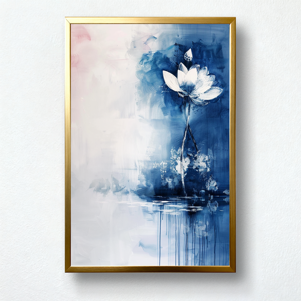 Before the Dawn – Blue Lotus Abstract Paint by Numbers | Awakening Through Stillness