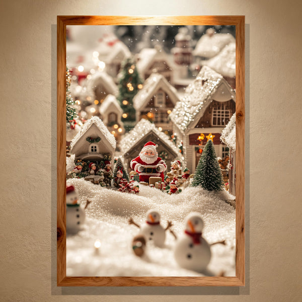 Santa’s Cozy Village Paint by Numbers | Christmas Snow Scene Kit | PaintEasy