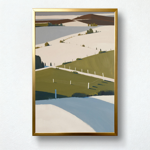 Earth Lines – Minimal Landscape Paint by Numbers Kit | Geometry of Nature