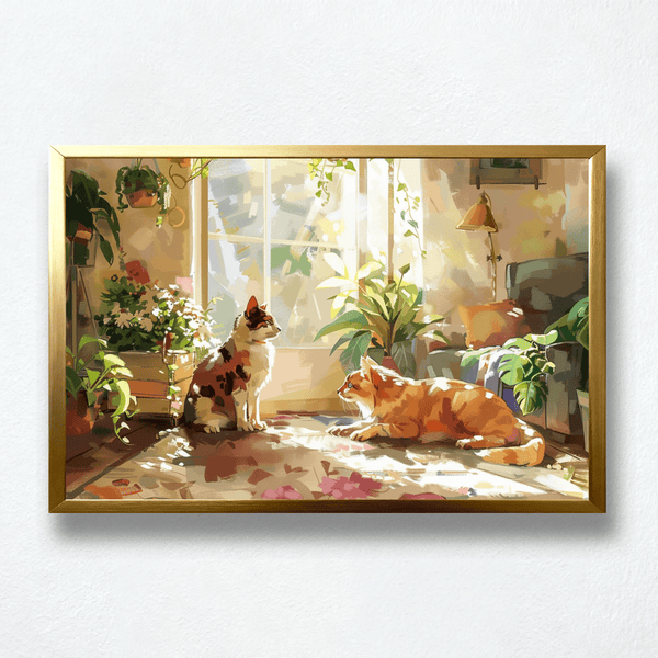 Garden Companions Paint by Numbers  Cats & Sunlight in a Green Room