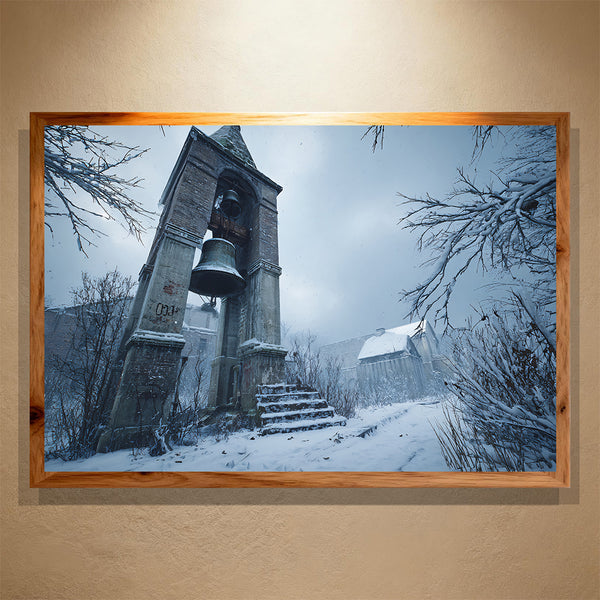 Winter Bell Paint by Numbers  Snowy Bell Tower Winter Scene  PaintEasy