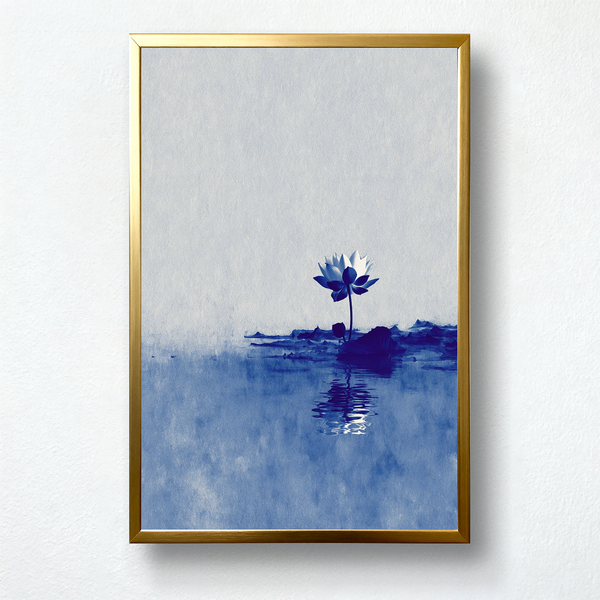 Born of Silence – Minimal Blue Lotus Paint by Numbers | Zen Stillness Reborn