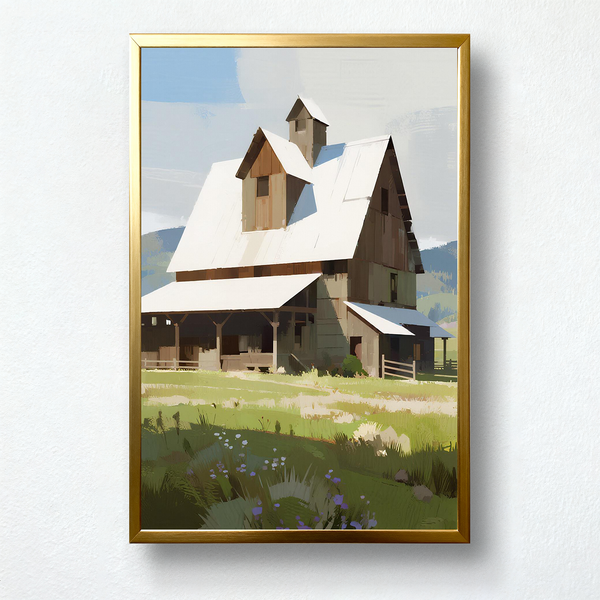 Golden Barn – Modern Ranch Home Paint by Numbers | Light, Structure, and Serenity