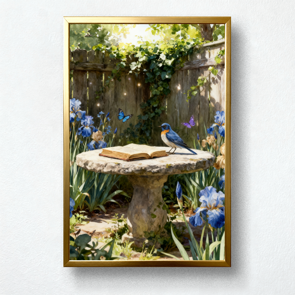 Whispering Garden Pages Paint by Numbers – Enchanted Garden Bird & Book Art | PaintEasy