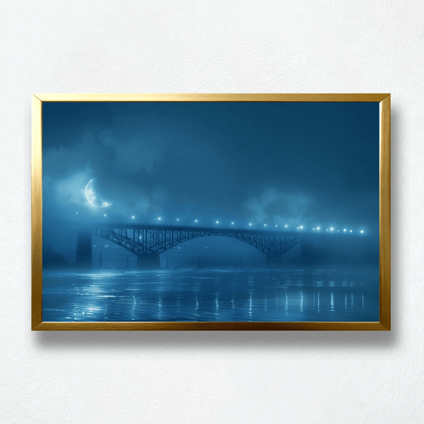 Celestial Veil Paint by Numbers | Misty Moon Bridge Night Scene | PaintEasy®