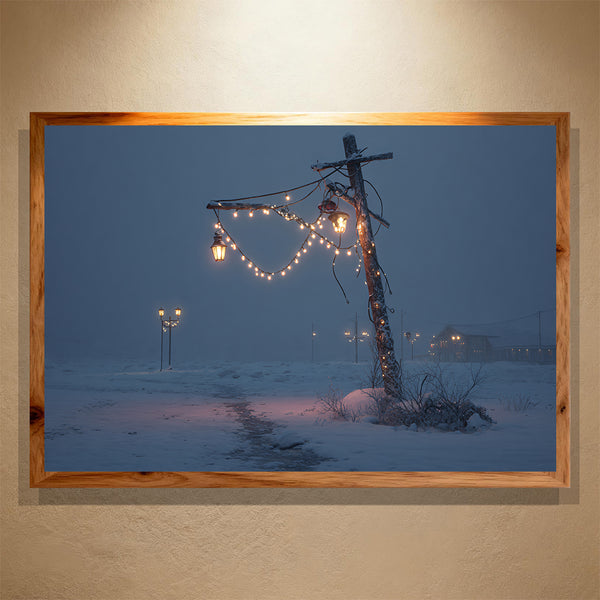 Silent Lights Paint by Numbers | Snowy Night Lamps Winter Scene | PaintEasy