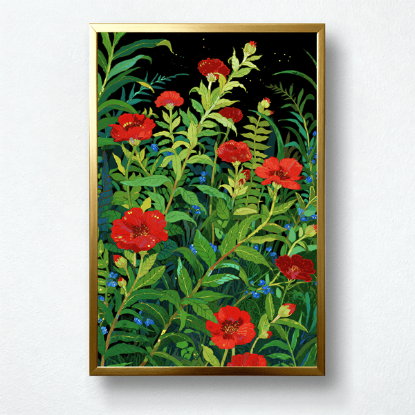 Paint by Numbers：Whispers in Scarlet & Green