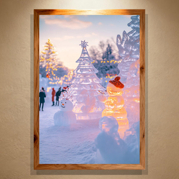 Frozen Lights Paint by Numbers | Ice Christmas Scene | Winter Wonderland Art Kit | PaintEasy