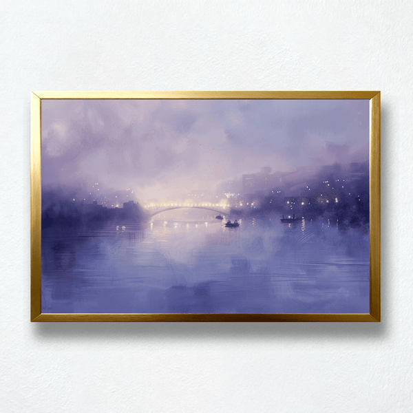 Golden Haze Paint by Numbers | Misty Morning Bridge Scene | PaintEasy®