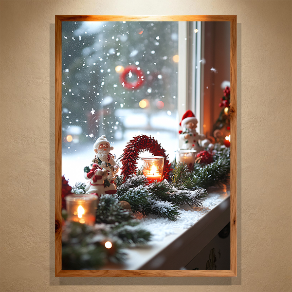 Candle Window Paint by Numbers | Christmas Candlelight & Snow Scene | PaintEasy