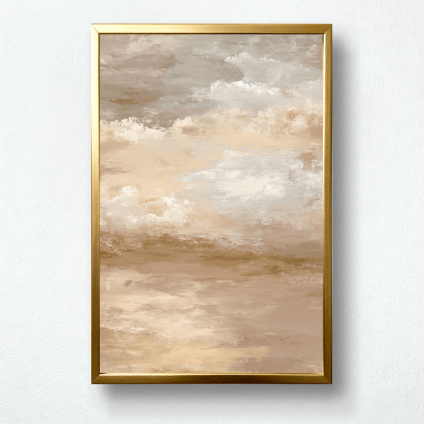 Golden Stillness Paint by Numbers | Beige & Ivory Abstract Wall Art | PaintEasy®