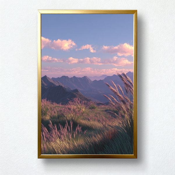 Lavender Wind Paint by Numbers | Sunset Grassfield & Mountain Horizon | PaintEasy