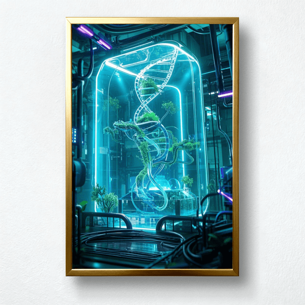 Neo Genesis Paint by Numbers | Futuristic Bio-DNA Terrarium Sci-Fi Art | Tech Luxe by PaintEasy