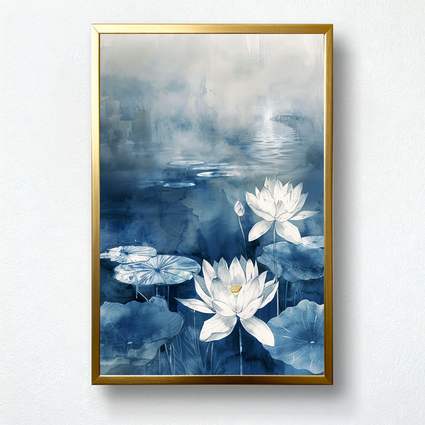 Lotus Mist – Zen Floral Paint by Numbers  Serenity Blooms in Still Waters