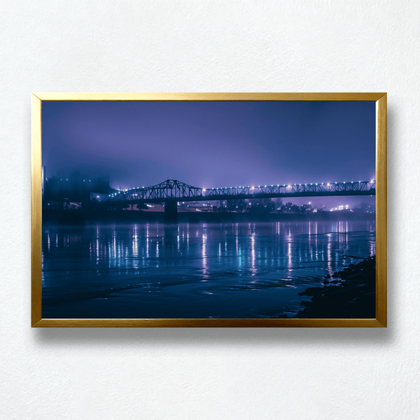 Neon Silence Paint by Numbers | Misty Bridge Night Scene | PaintEasy®