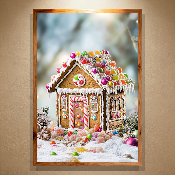 Gingerlight Cottage Paint by Numbers | Candy Gingerbread House Christmas Art | PaintEasy