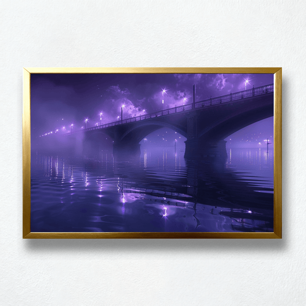 Nocturne Mirage Paint by Numbers | Purple Night Bridge Reflection Scene