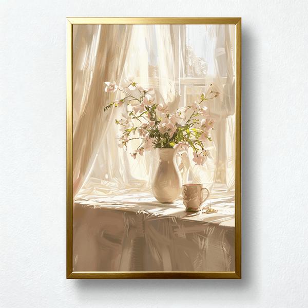 Morning Whisper Paint by Numbers  Soft Sunlight & Floral Still Life