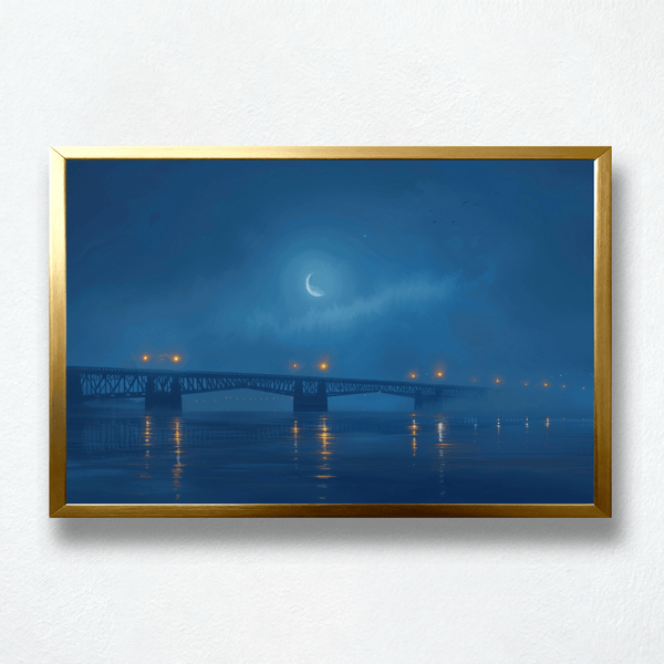 Nocturne Reverie Paint by Numbers | Crescent Moon Bridge Night Scene | PaintEasy®
