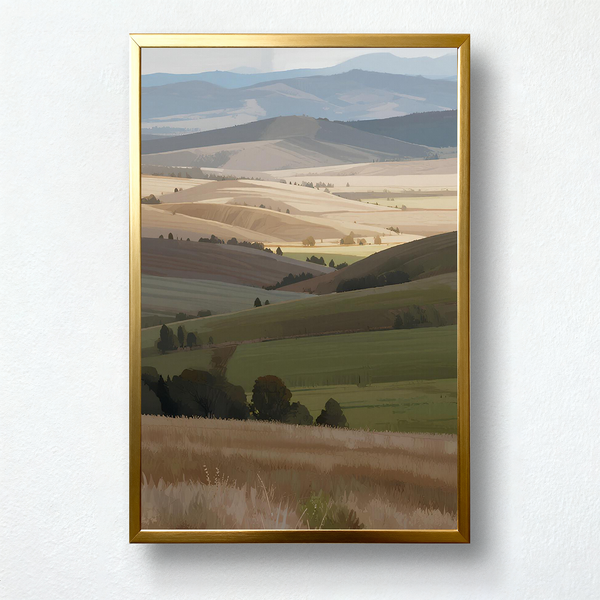 Silent Fields – Minimal Ranch Landscape Paint by Numbers | Layers of Calm & Time