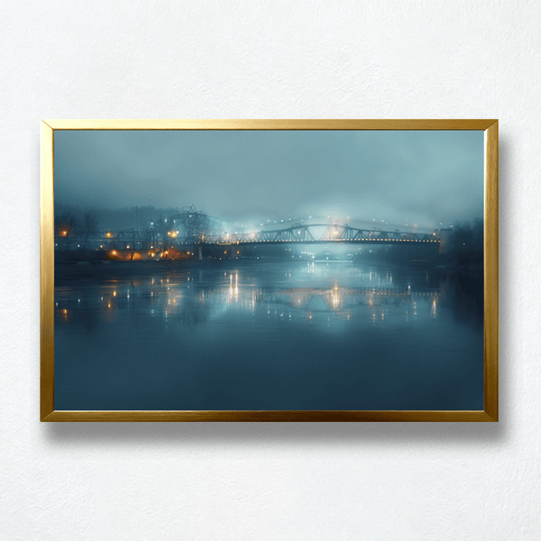 Silent Currents Paint by Numbers | Misty Bridge Night Scene | PaintEasy®