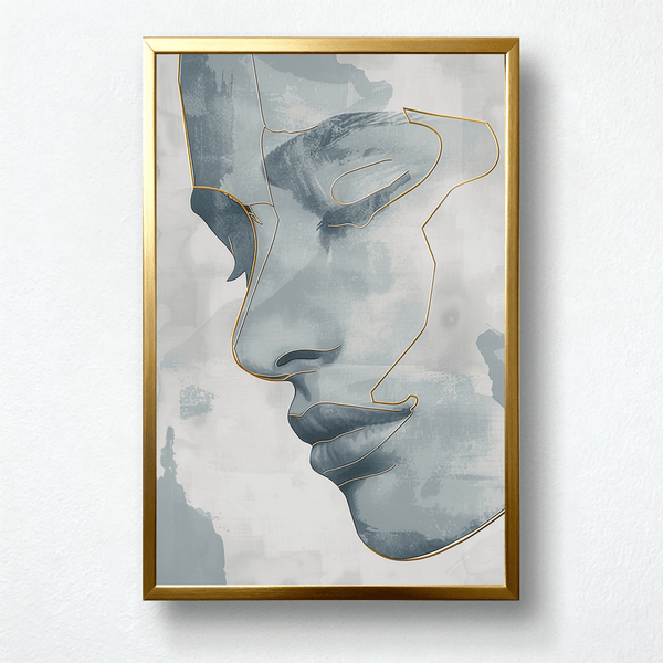 Silent Contour – Minimalist Abstract Face Line Art | Zen Calm & Emotional Balance