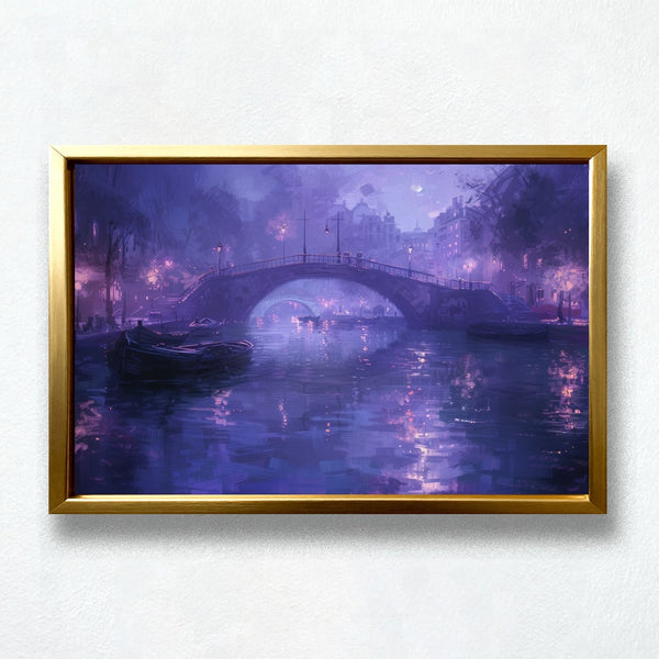Velvet Twilight Paint by Numbers | Romantic Night Bridge & River Reflections | PaintEasy®
