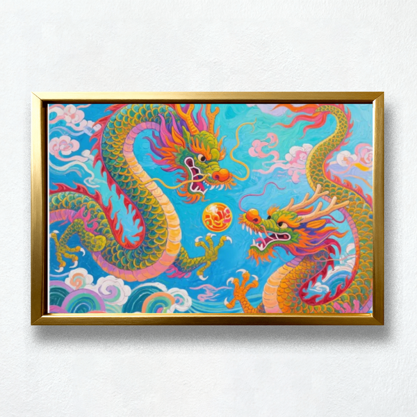 Paint by Numbers：Two Dragons Playing with a Pearl
