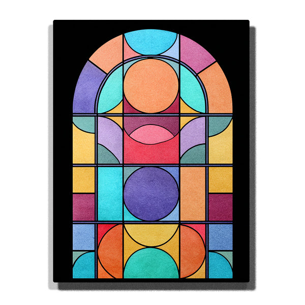 Colorful Geometric Stained Glass Window – Modern Faith Glow & Bright Sacred Shapes Paint by Numbers Kit | PaintEasy